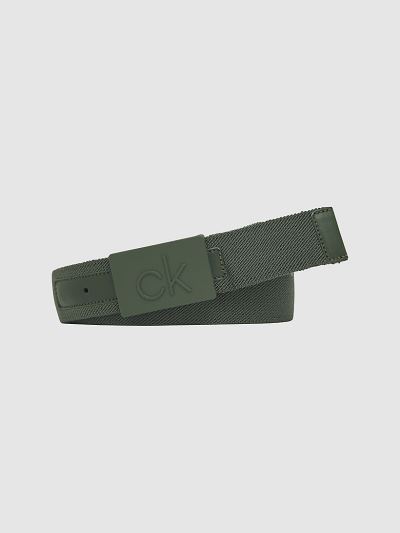 Calvin Klein Táskák & Kiegészítők HU634619 | Calvin Klein Plaque Buckle Férfi Öv Sötét Olivazöld